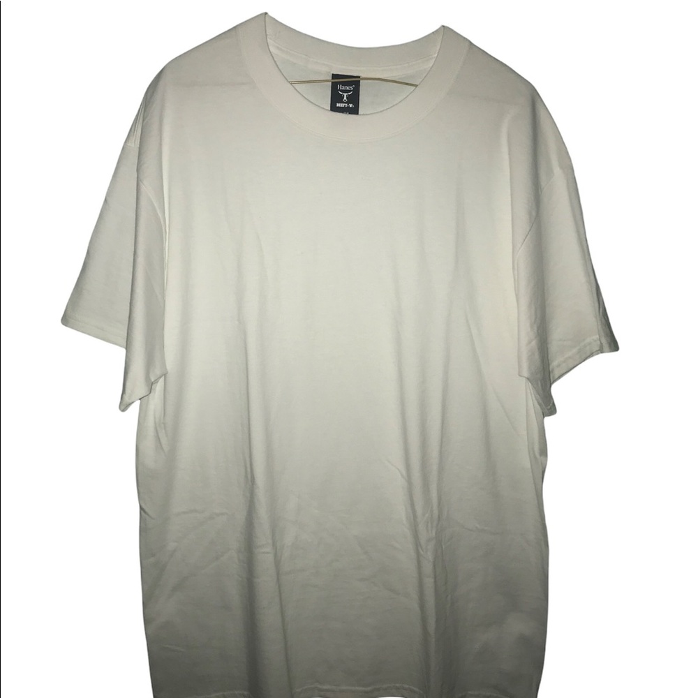 Hanes Beefy White T-shirt Large NWOT